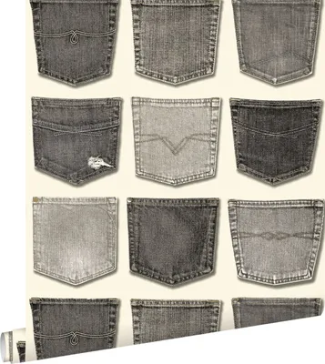 Produktbild von ESTAhome Tapete Jeanstaschen Grau 53 cm x 10.05 m