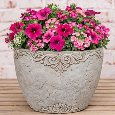 Produktbild von AltoBelli Blumentopf ADELINA Zement Antik Grau Patina 18x17 cm