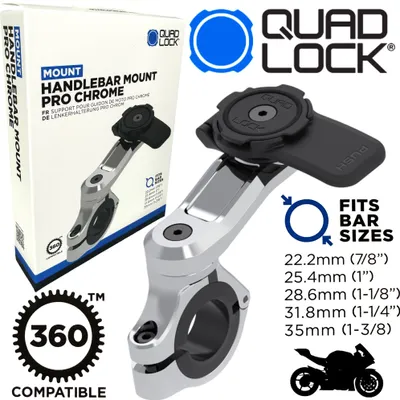 Produktbild von QUAD LOCK Motorrad Pro Lenkerhalterung Handy Smartphone Chrome
