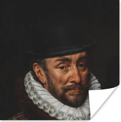 Produktbild von MuchoWow® Poster Wilhelm von Oranien - Kunst - Hut 75x75 cm - Wand Dekoration