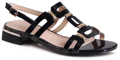 Produktbild von topschuhe24 2996 Damen Lack Sandalen Riemchen Sandaletten , Farbe:Schwarz, Größe:36 EU
