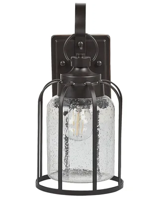 Produktbild von BELIANI Außenwandleuchte Schwarz Metall und Glas 36 cm Eisen Beleuchtung für Terrasse Balkon Ausstattung