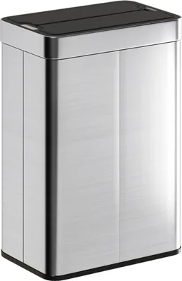 Immagine prodotto di Cestino a sensore, capacità 55 L, coperchio a farfalla, apertura automatica, acciaio inox, colore argento