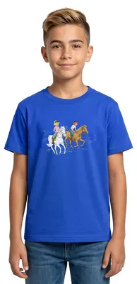 Produktbild von Spreadshirt Bibi Und Tina Ausritt Mit Amadeus Und Sabrina Teenager T-Shirt, 152/164 (12-14 Jahre), Royalblau