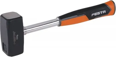Produktbild von Hammer mit doppelseitigem Metallkopf und vibrationsdämpfendem Griff, 1000g, 26cm