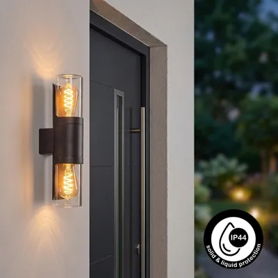 Produktbild von Angri Außenleuchte aus Metall/Glas in Schwarz/Klar
