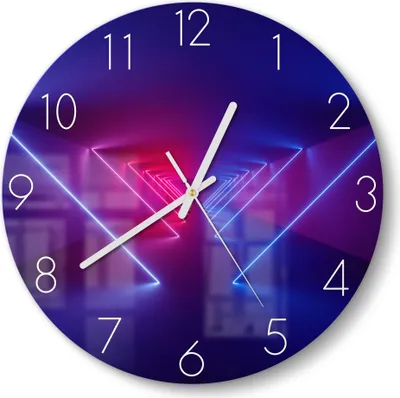 Produktbild von DEQORI Glasuhr Ø30 cm Zahlen 'Lichtinstallation' Wanduhr Glas Uhr Design leise