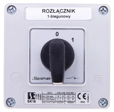 Obrázok produktu pre Spínač Nockenschalter 0-1, 1-pólový, 16A, v kryte SK16-1.825OB11