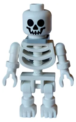 Produktbild von LEGO Minifigur Skeleton - Standard Skull, Floppy Arms, Light Bluish (gen174a)