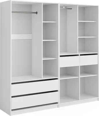 Produktbild von Vicco Kleiderschrank Elmo, 100 x 200 cm 2er Set, Weiß