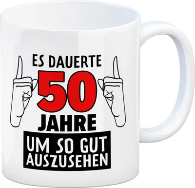 Produktbild von Witziger Kaffeebecher für den 50. Geburtstag mit Motiv: Gutes Aussehen