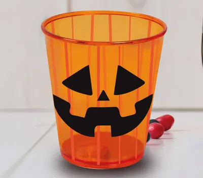 Productafbeelding van Halloween, circus, verdwijning, horrorclown, beker, feestdecoratie, griezelig, rillingen, themafeest, onheilspellend, circusshow, feest, nacht, spektakel, decoratie, enthousiasme, kleur: oranje