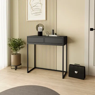 Produktbild von BEAUTYSOFA Konsolentisch LANGO 80cm - Konsole mit Schubladen (Schwarz)