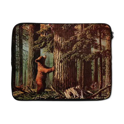 Produktbild von MuchoWow® Laptop Hülle 15 Zoll Eine Illustration eines kleinen Bären in der Pop-Art Laptoptasche - Laptoptasche - Sleeve - Rundum-Schutz