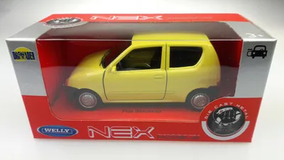 Produktbild von Welly Fiat Seicento Gelbes Metallmodell Maßstab 1:32