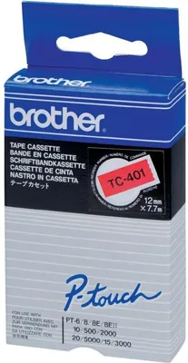 Produktbild von Brother Gloss Laminated Labelling Tape - 12mm, Black/Red