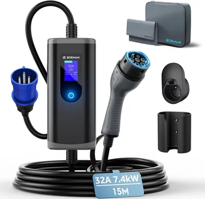 Obrázok produktu pre Prenosná nabíjačka pre elektromobily typu 2 s trojfázovým výkonom 7 kW a dlhým káblom