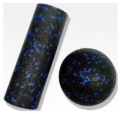 Produktbild von Mini-Faszienrolle und Massageball für Selbstmassage - Ideal für Fuß, Nacken, Schulter, Arm, Wade, Rücken, Wirbelsäule, Bein Faszientraining