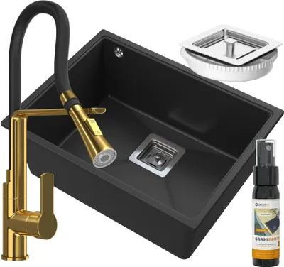 Produktbild von Unterbauspüle Granit Wasserhahn Siphon Napo Set