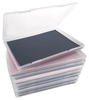Produktbild von Set von 8 A4 Dokumenten Aufbewahrungsboxen, Transparent und Stapelbar