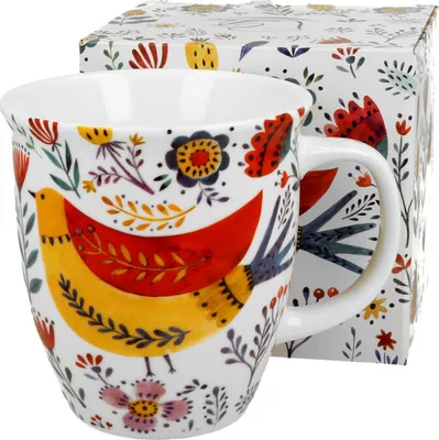 Produktbild von DUO ETNO Becher 650 ml COLORFUL BIRD New Bone China Porzellan