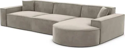 Produktbild von Samtstoff L-Form Sofa Brevia Taupe Rechts