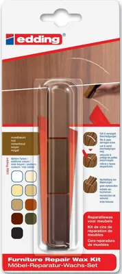 Produktbild von Möbel-Reparaturwachs edding 8901 Blisterverpackung nussbaum Packung mit 5 Stück