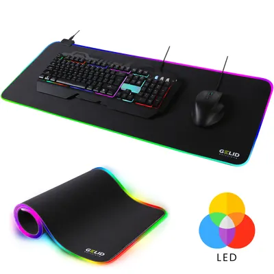 Produktbild von Gelid Solutions Nova XL, Schwarz, Einfarbig, Polypropylen (PP), Gummi, USB, Anti-Rutsch-Basis, Gaming-Mauspad