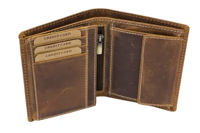 Produktbild von LEAS Kombibörse Echt-Leder, braun Vintage-Collection