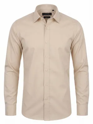 Produktbild von Herren Hemd Slim Fit Business Hochzeit Freizeit Langarm Elegant Knopfleist S-XXL