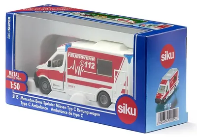 Zdjęcie produktu dla Siku Mercedes-Benz Sprinter Miesen Type C Ambulance, Model karetki pogotowia, Wstępnie zmontowany, 1:50, Mercedes-Benz Sprinter, Każda płeć, Metal, Plastik