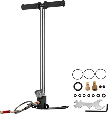 Obrázok produktu pre Ručné čerpadlo PCP, 4500 psi, chladené vodou, 8 mm rýchlospojka, 4500PSI strieborná