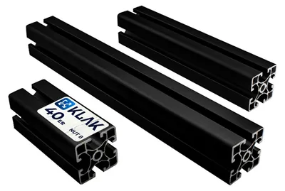 Produktbild von KLAK 40 - Aluprofil 40x40mm light Nut 8 Aluminium Systemprofil Typ I schwarz 2000mm