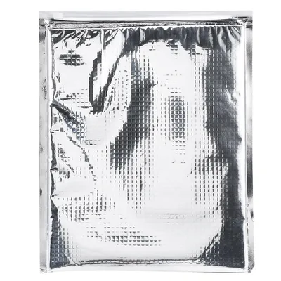 Image de lot de 5, sac de conservation alimentaire en papier aluminium isolé, sac isotherme, argent (35 * 40 cm)