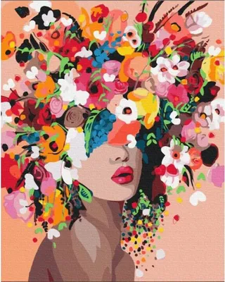 Produktbild von Malen nach Zahlen PORTRAIT IN FLOWERS, auf Rahmen, 40x50cm, 801022904