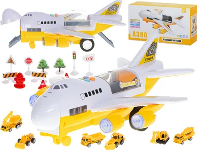 Image de Transporteur d'avions + 6 véhicules de construction latéraux/frontaux