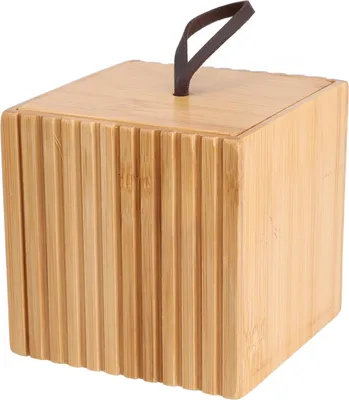 Zdjęcie produktu dla Pudełko do przechowywania BambooBox 9×9×9 cm - bambusowe, z pokrywką i pętelką