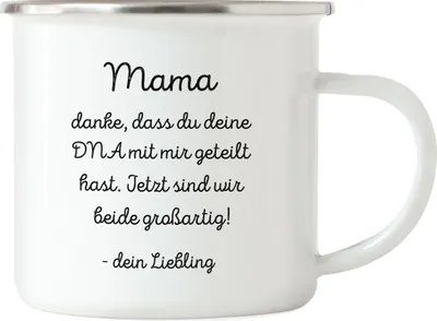 Produktbild von Mama Danke dass du DNA geteilt hast Emaille Tasse Lustiges Geschenk Muttertag Familie Humor