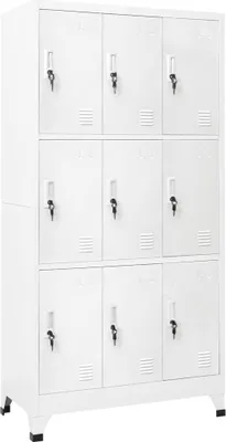 Image de Armoire à casier avec 9 compartiments Acier 90x45x180 cm Gris