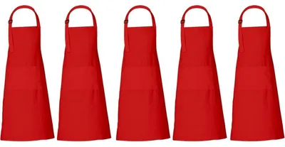 Produktbild von Kochschürze Baumwolle mit 3 Taschen Unisex 69 x 89 cm Rot