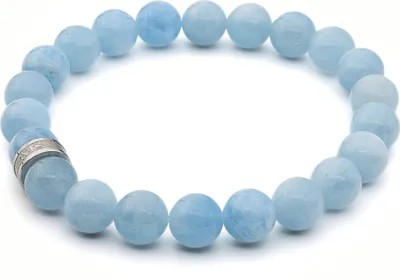 Produktbild von LAVISA Edelstein Armband - Echte Naturstein Perlen | Kristalle, Heilsteine | Onesize Uni (Aquamarin 8mm)