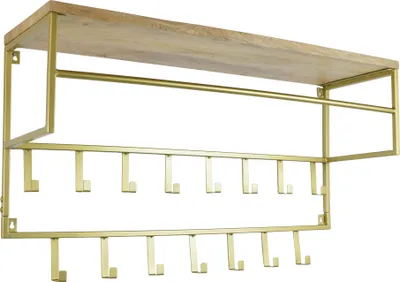 Produktbild von LOFT42 Petri Garderobe – 15 Haken – Metall – Gold – 100x57x30