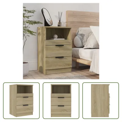 Immagine prodotto di The Living Store Comodino in legno rovere Sonoma
