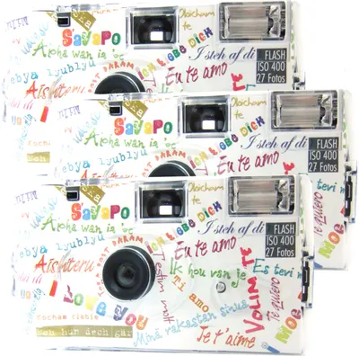 Produktbild von 3x 1A PHOTO PORST Sonderposten Einwegkamera I Mog Di weiß MHD 03.2026