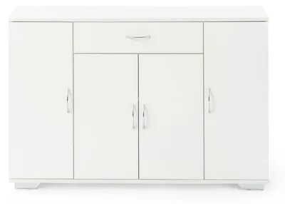 Immagine prodotto di Comò bianco largo 110 cm, con cassetti e ante, ideale per la camera da letto o il soggiorno