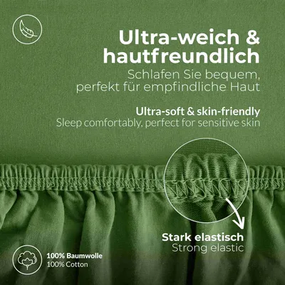 Produktbild von Jersey Spannbettlaken 80x160 - 80x180 cm, 100% Baumwolle Bettlaken,  Kaktus