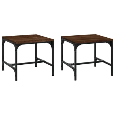 Image de vidaXL Tables d'appoint 2 pcs. Chêne brun 40x40x35 cm Bois composite