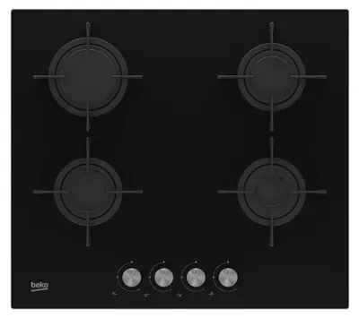 Produktbild von Beko HILG64221S, Schwarz, Integriert, 60 cm, Gaskochfeld, Glas, 4 Zone(n)