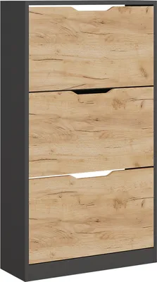 Produktbild von Schuhkipper Vicco Luca Anthrazit/Goldkraft Eiche 59 x 105 cm mit 3 Fächern, Model 54405