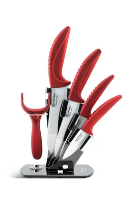 Zdjęcie produktu dla EDENBERG zestaw noży 6 szt. nóż kuchenny skrobak nóż szefa kuchni nóż do chleba nóż do krojenia EB7751RIhr nowy design